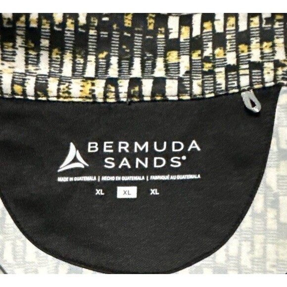 Bermuda Sands Dress XL Golf Tennis Sleeveless Zip Abstract Geometric Black Gold - Picture 3 of 4